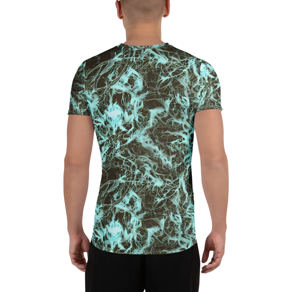Aqua Vein on Men's Athletic T-Shirt — Back