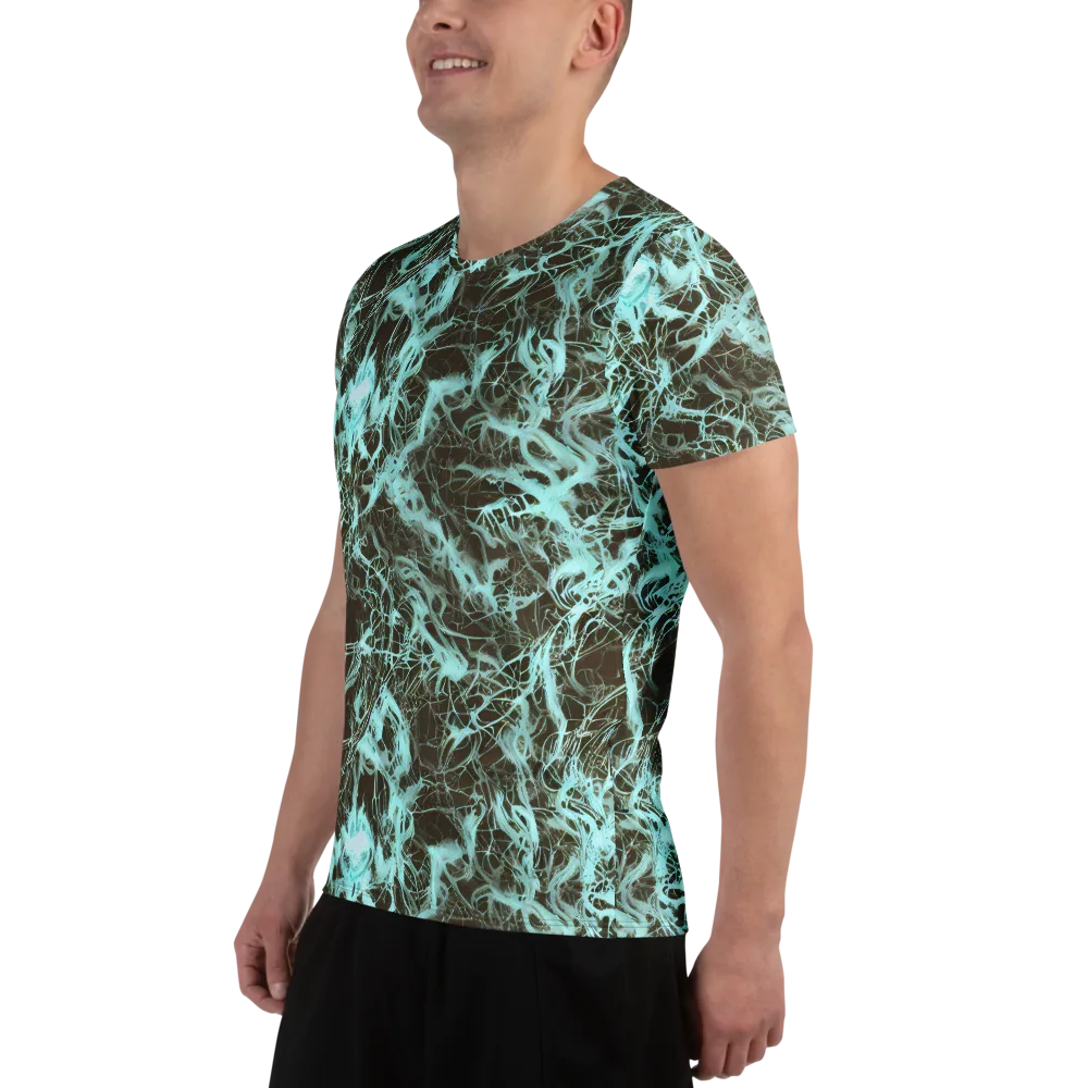 Aqua Vein on Men's Athletic T-Shirt — Left