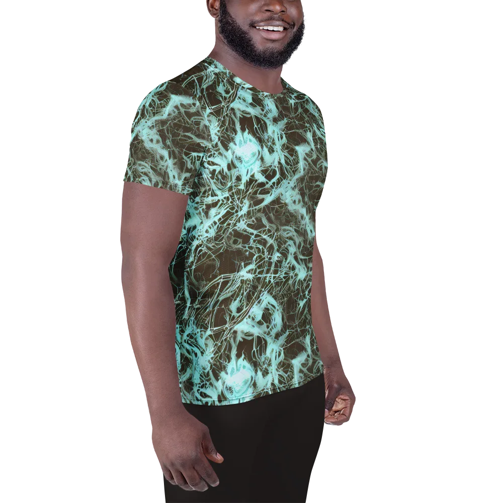 Aqua Vein on Men's Athletic T-Shirt — Right