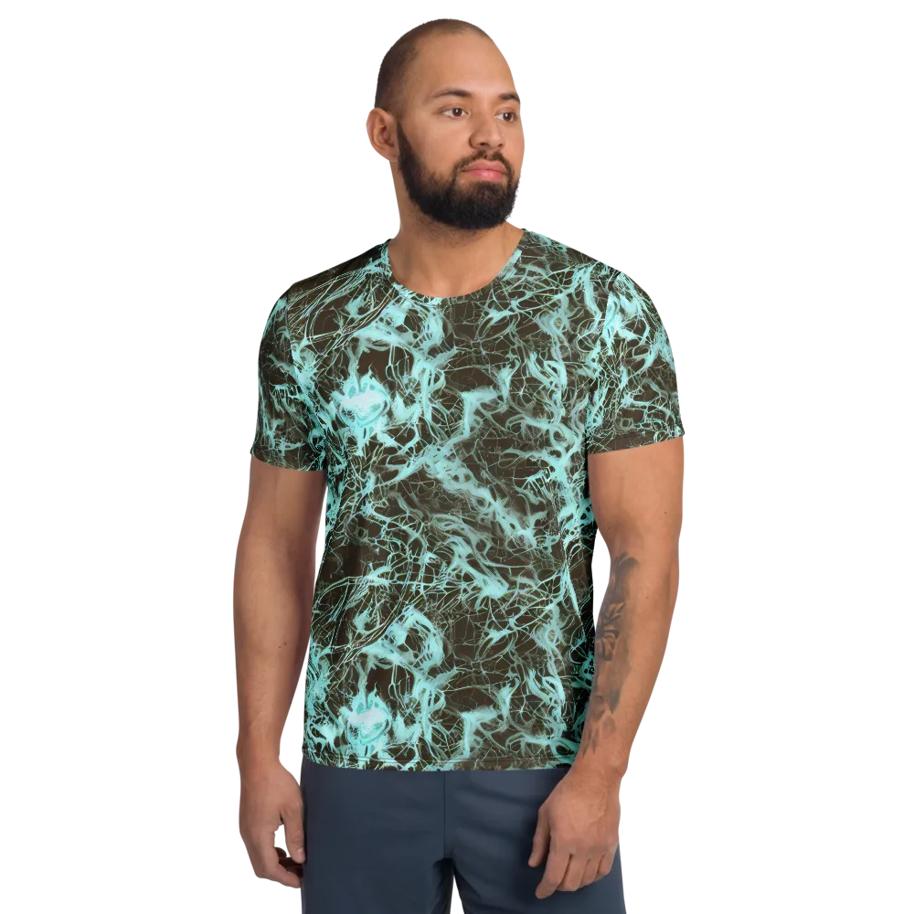 Aqua Vein on Men's Athletic T-Shirt — Front