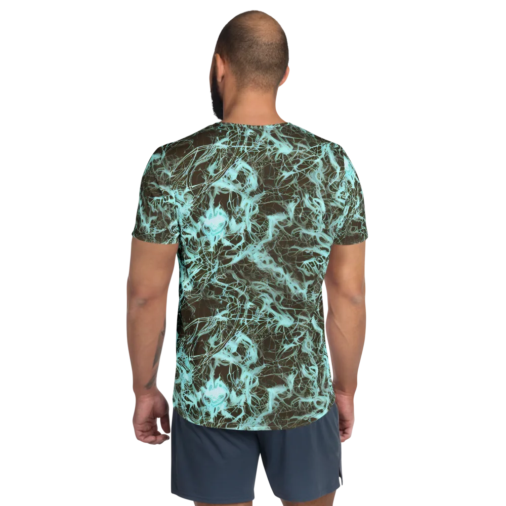 Aqua Vein on Men's Athletic T-Shirt — Back
