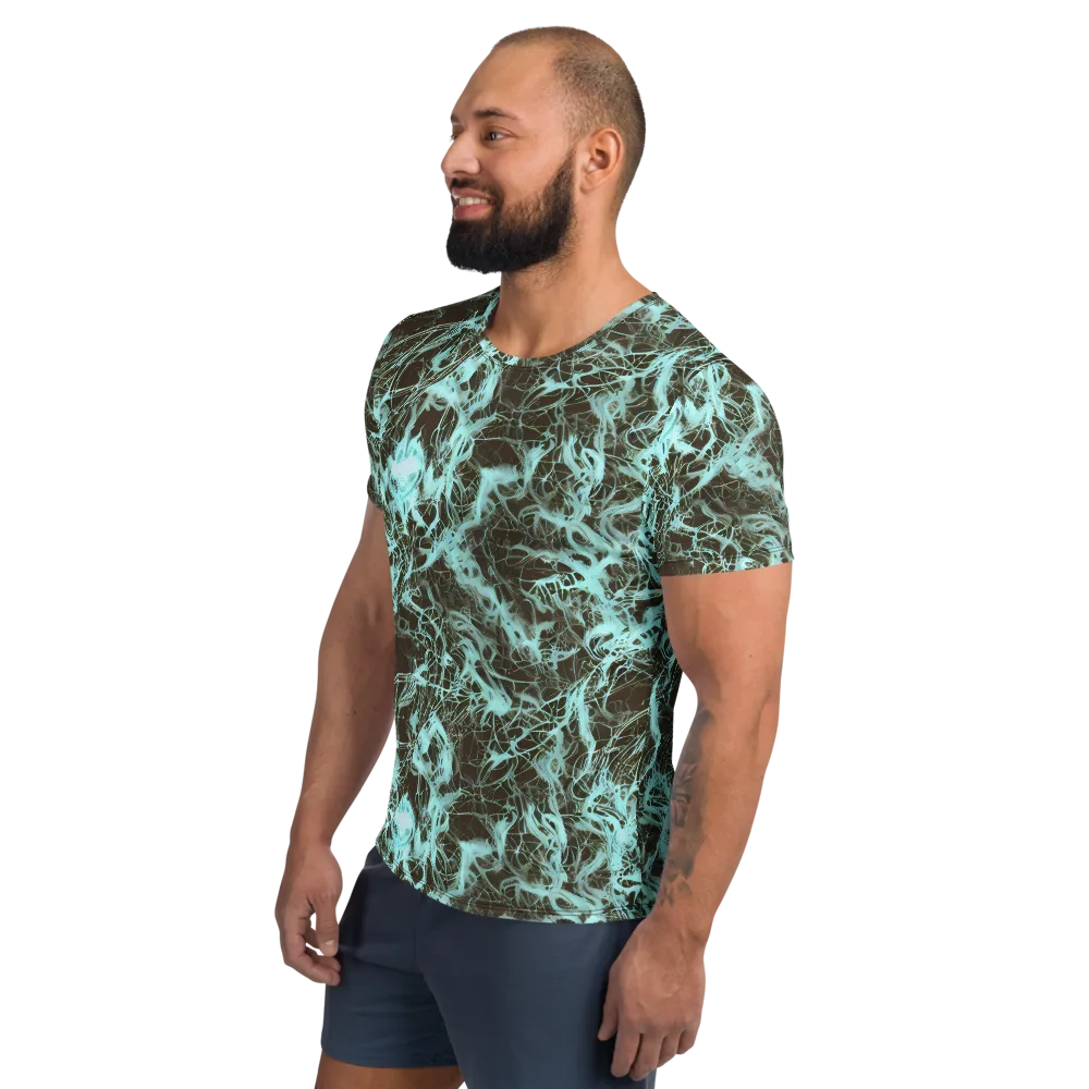 Aqua Vein on Men's Athletic T-Shirt — Left