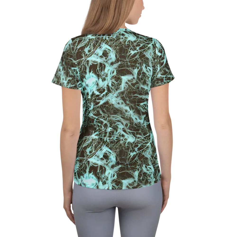 Aqua Vein on Women's Athletic T-Shirt — Back