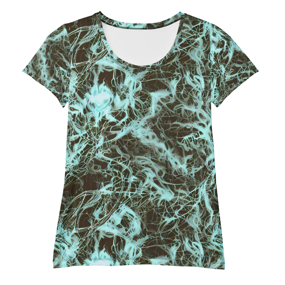 Aqua Vein on Women's Athletic T-Shirt — Front