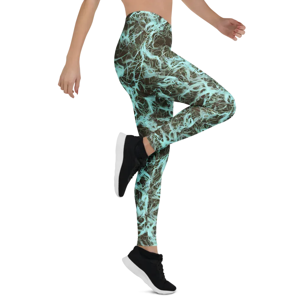 Aqua Vein on Leggings — Right