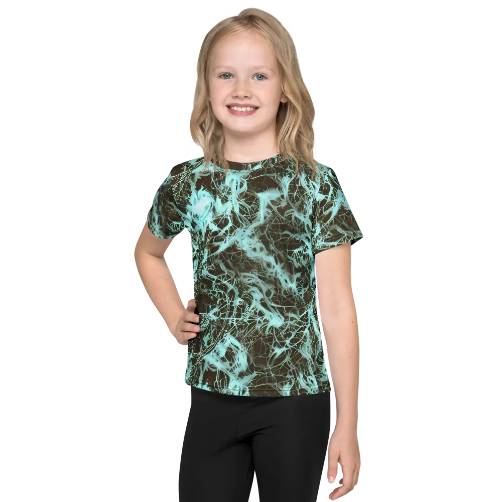 Aqua Vein on Kids Crew Neck T-Shirt — Front