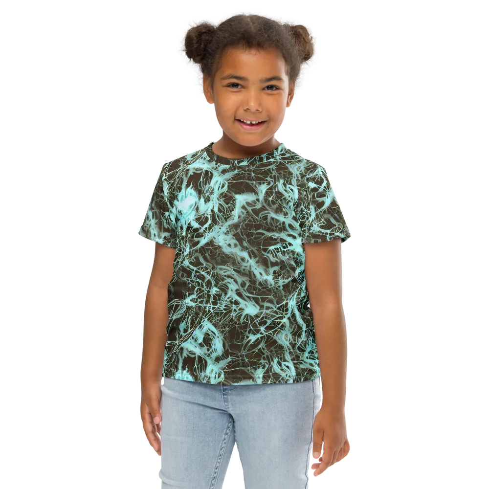 Aqua Vein on Kids Crew Neck T-Shirt — Front