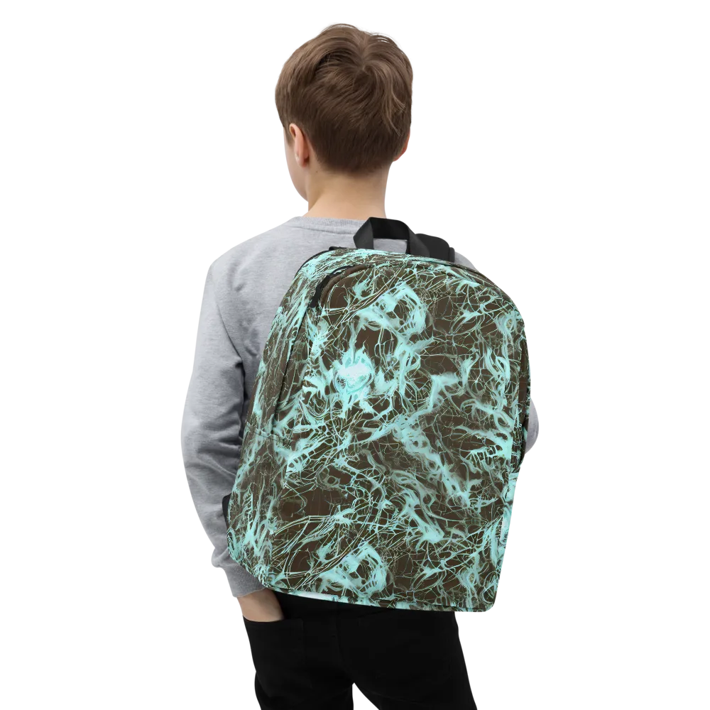 Aqua Vein on Minimalist Backpack — Zoomed-in