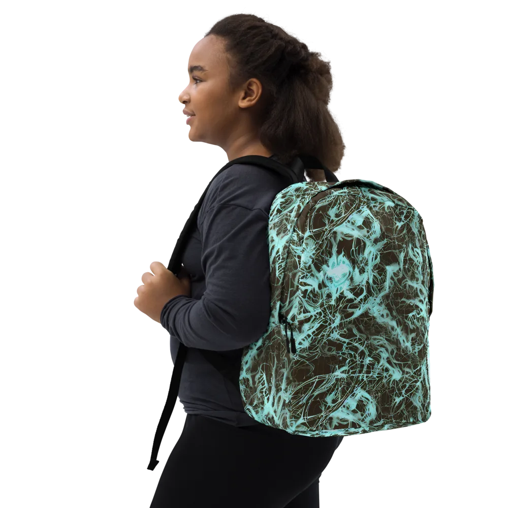 Aqua Vein on Minimalist Backpack — Right Front