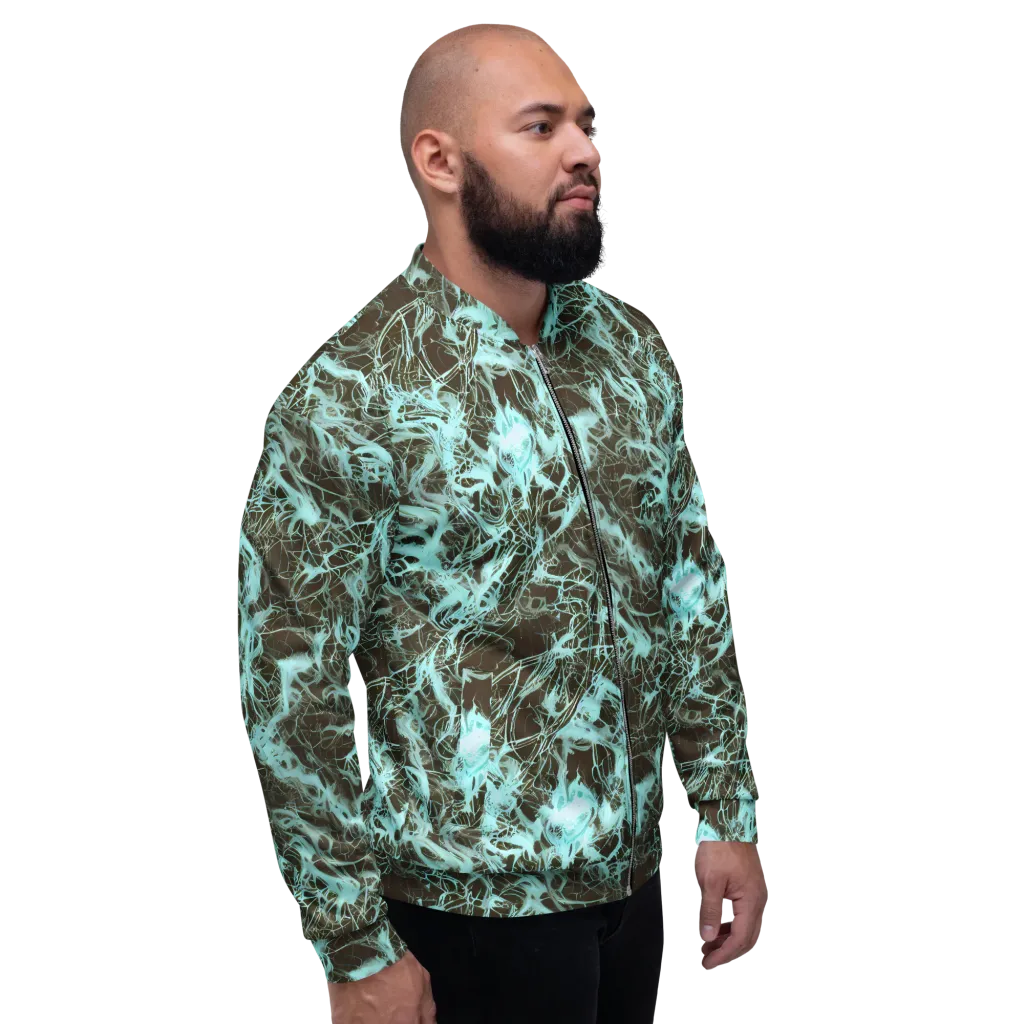 Aqua Vein on Bomber Jacket — Right