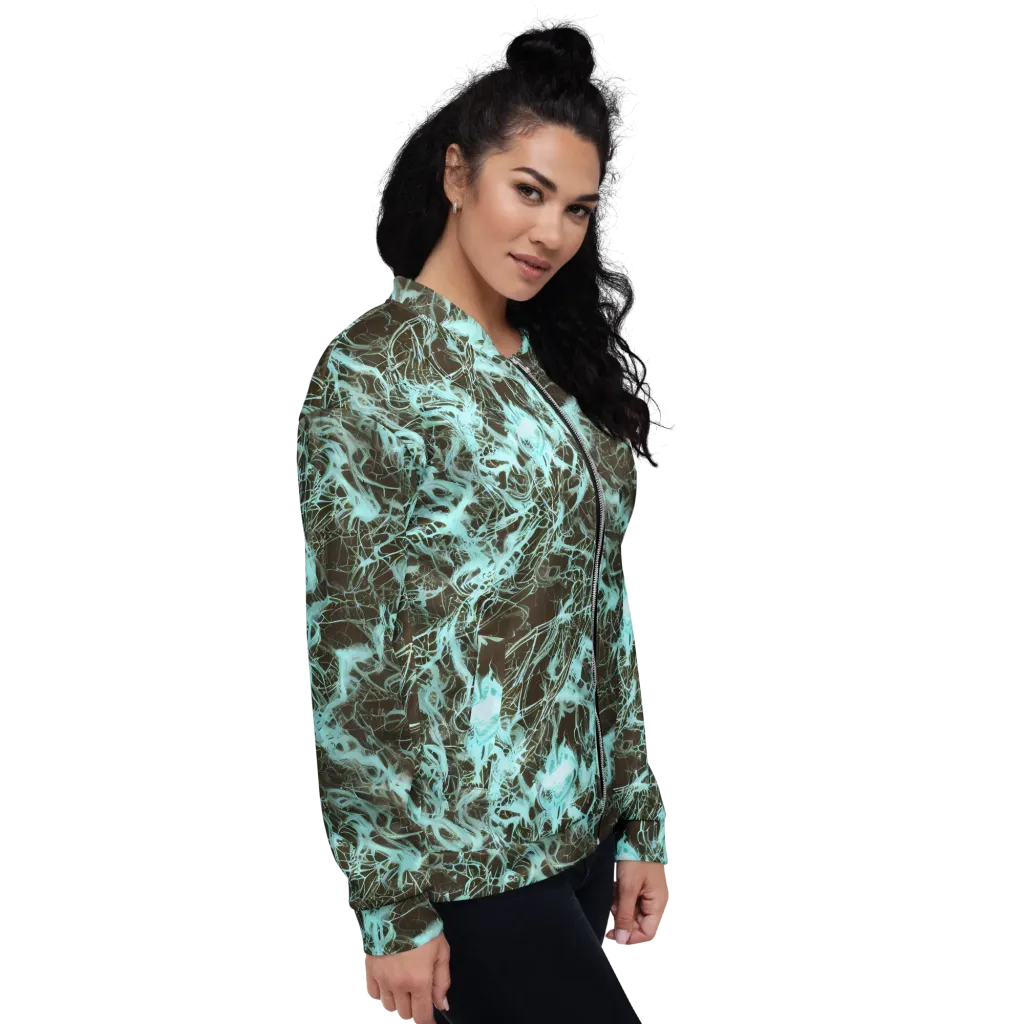 Aqua Vein on Bomber Jacket — Right