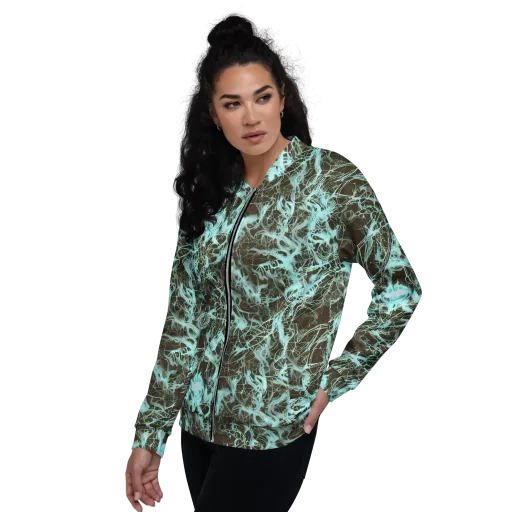 Aqua Vein on a Bomber Jacket