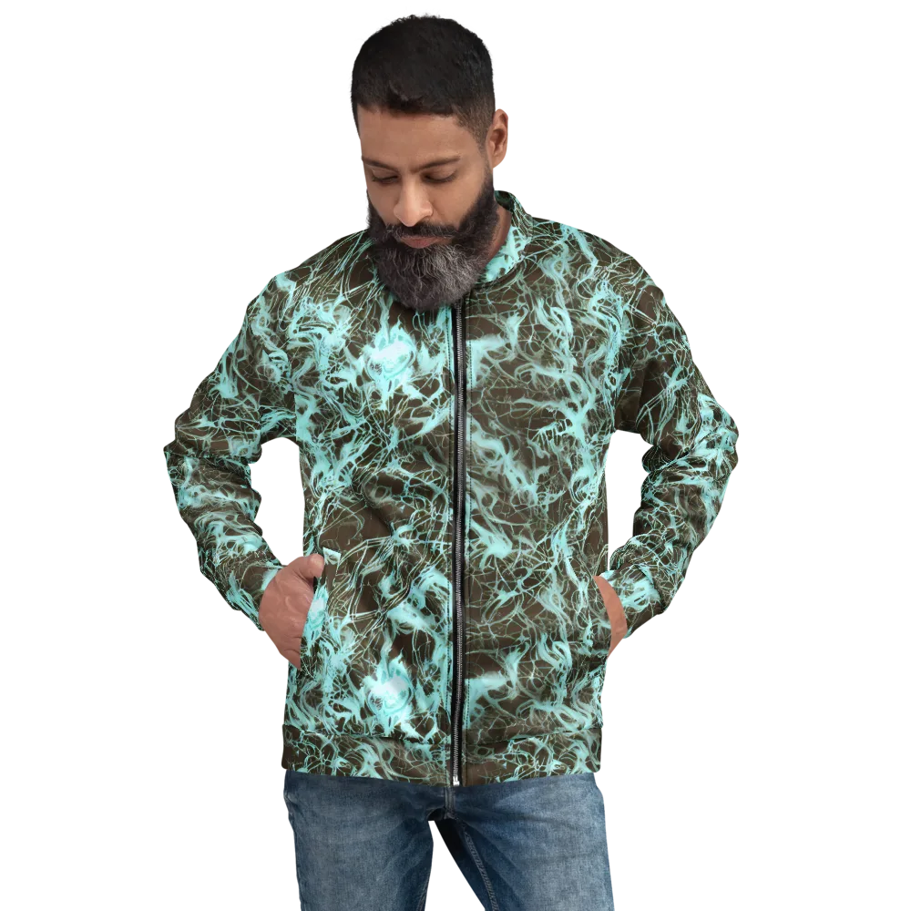 Aqua Vein on Bomber Jacket — Front