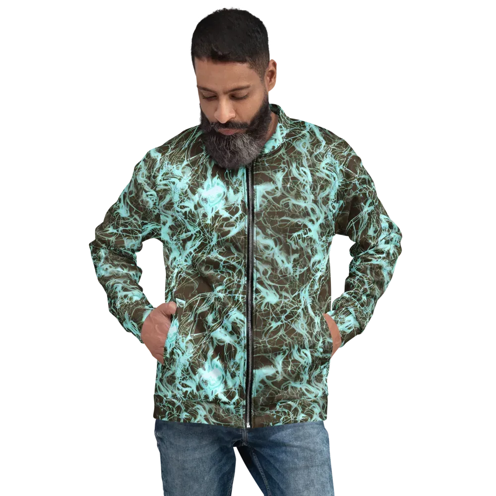 Aqua Vein on Bomber Jacket — Front