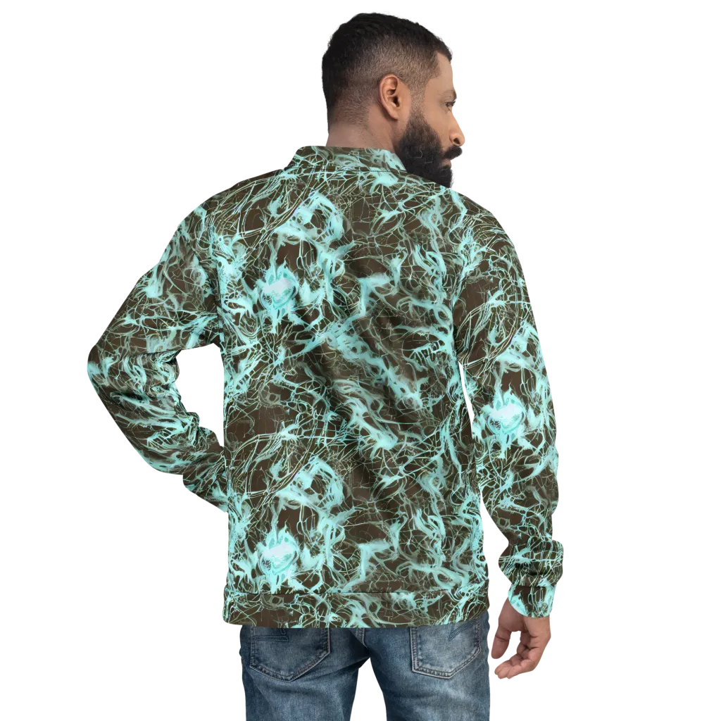 Aqua Vein on Bomber Jacket — Back