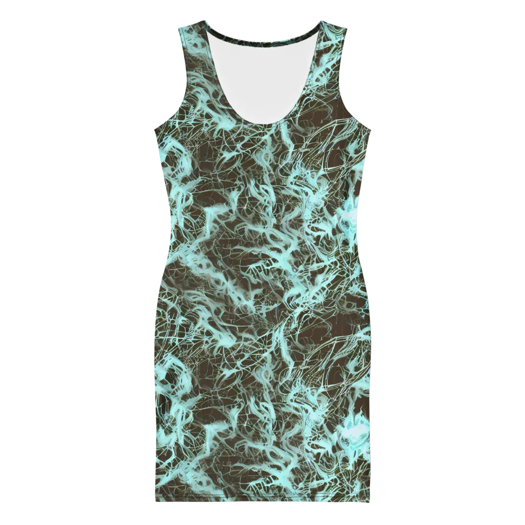 Aqua Vein on Bodycon Dress — Front