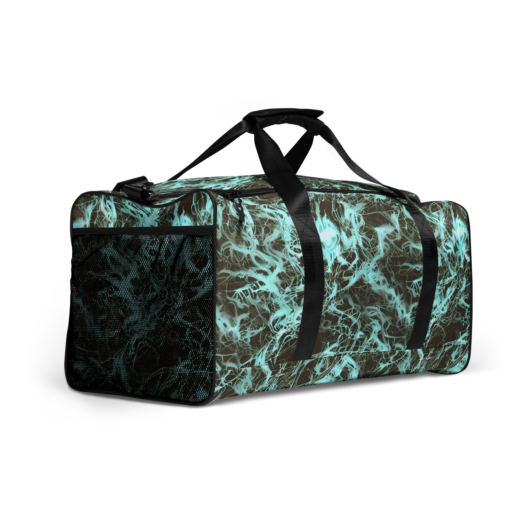Aqua Vein on Duffle Bag — Right Front