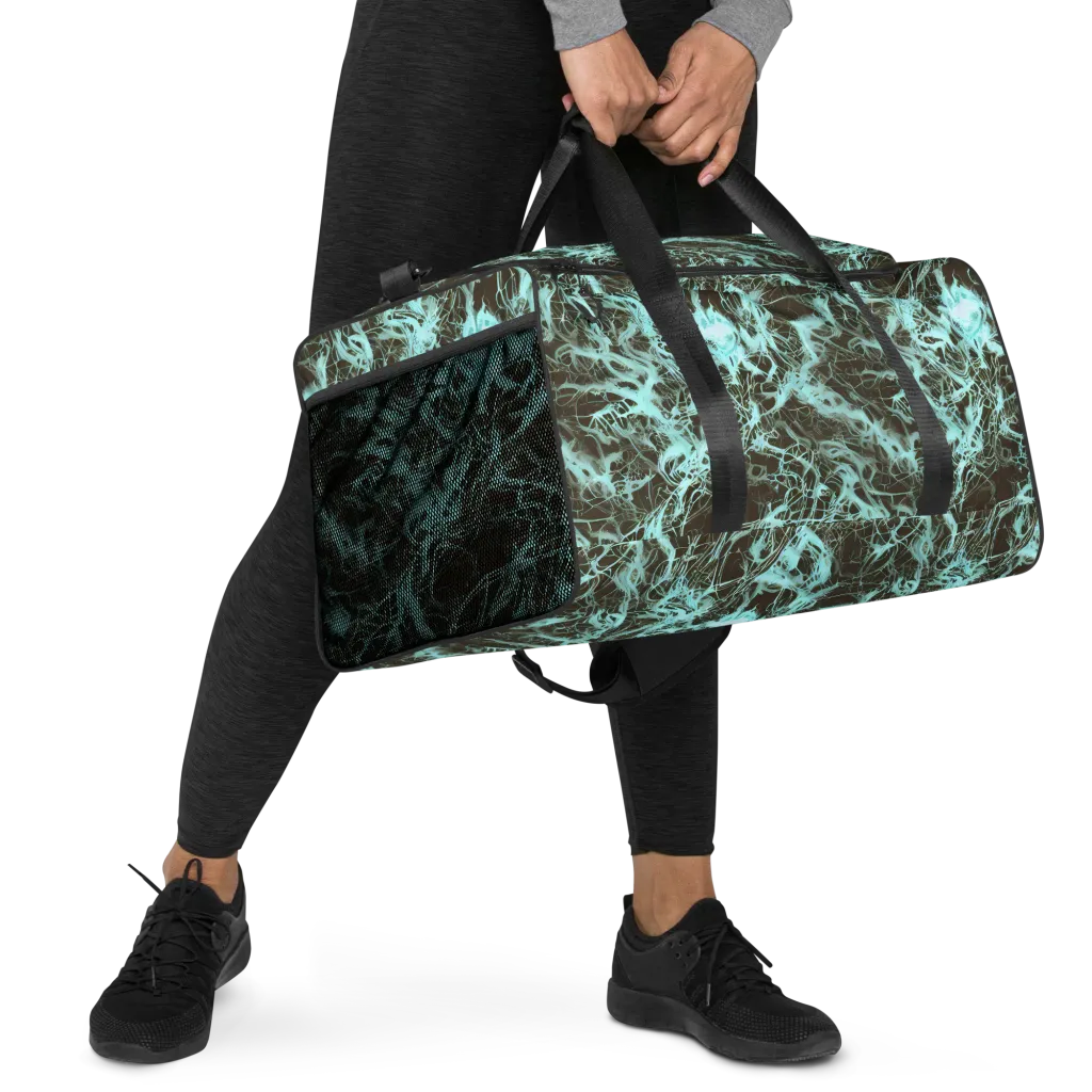 Aqua Vein on Duffle Bag — Right Front