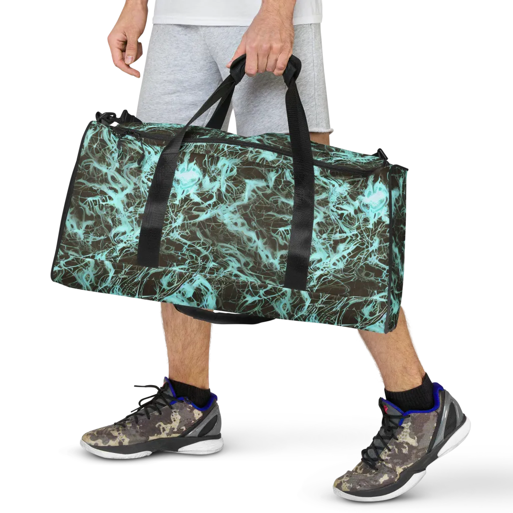 Aqua Vein on Duffle Bag — Front