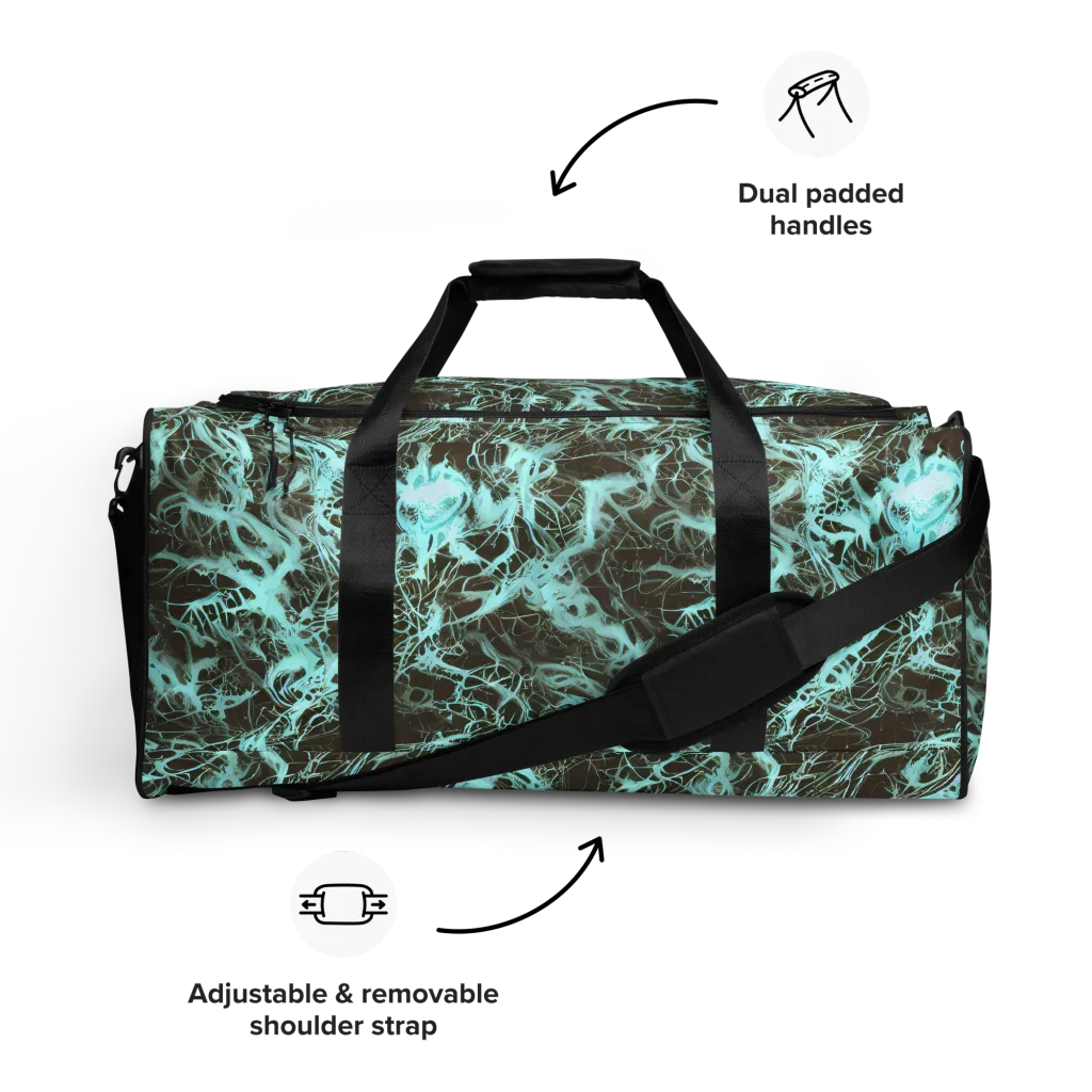 Aqua Vein on Duffle Bag — Front
