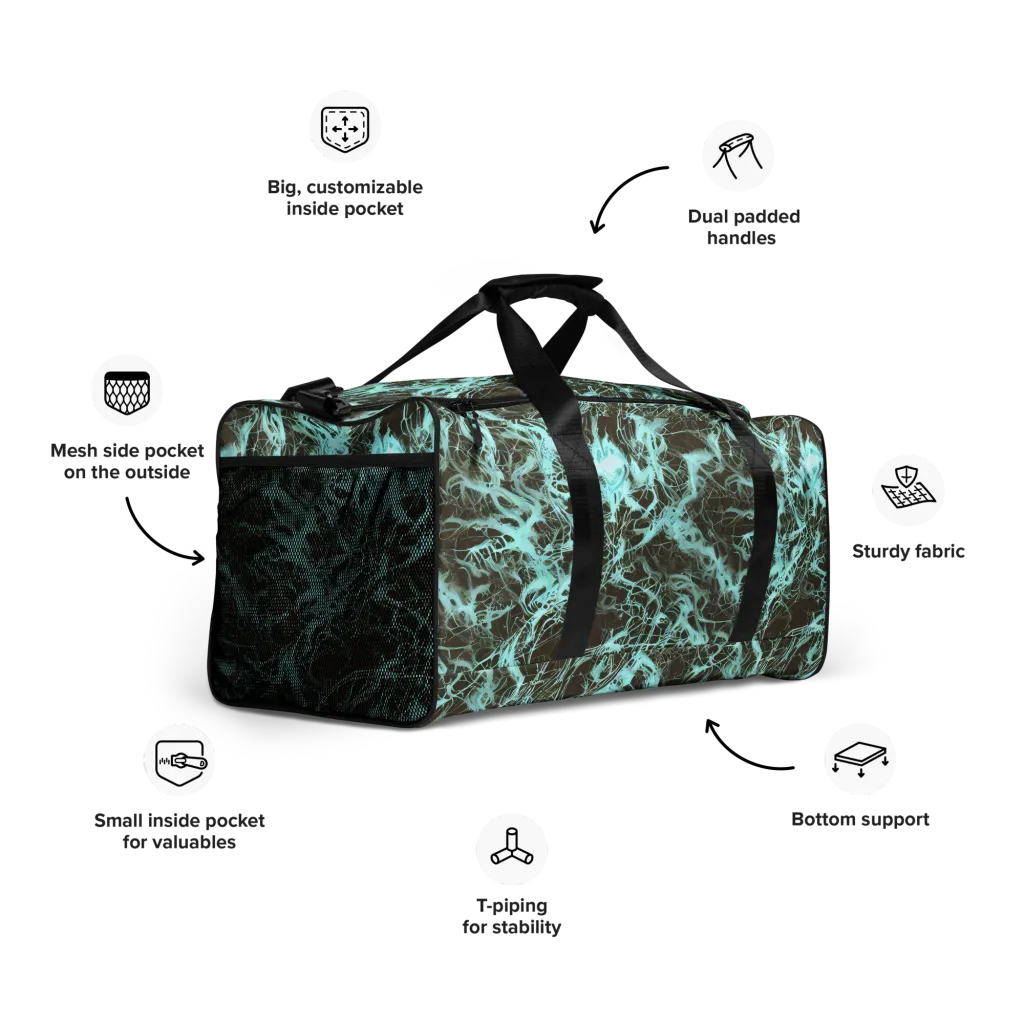 Aqua Vein on Duffle Bag — Right Front