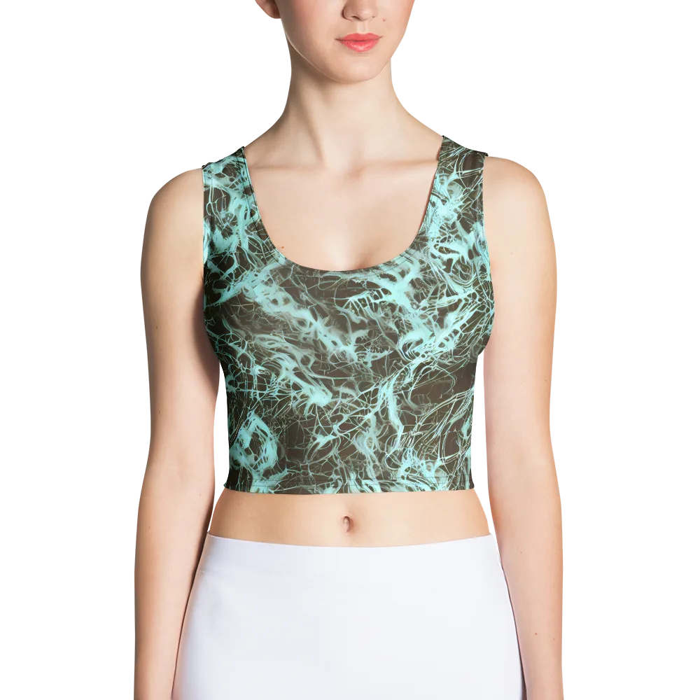 Aqua Vein on Crop Top — Front
