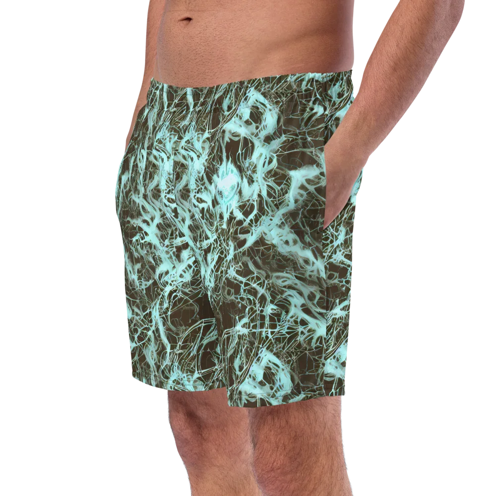 Aqua Vein on Swim Trunks — Left Front