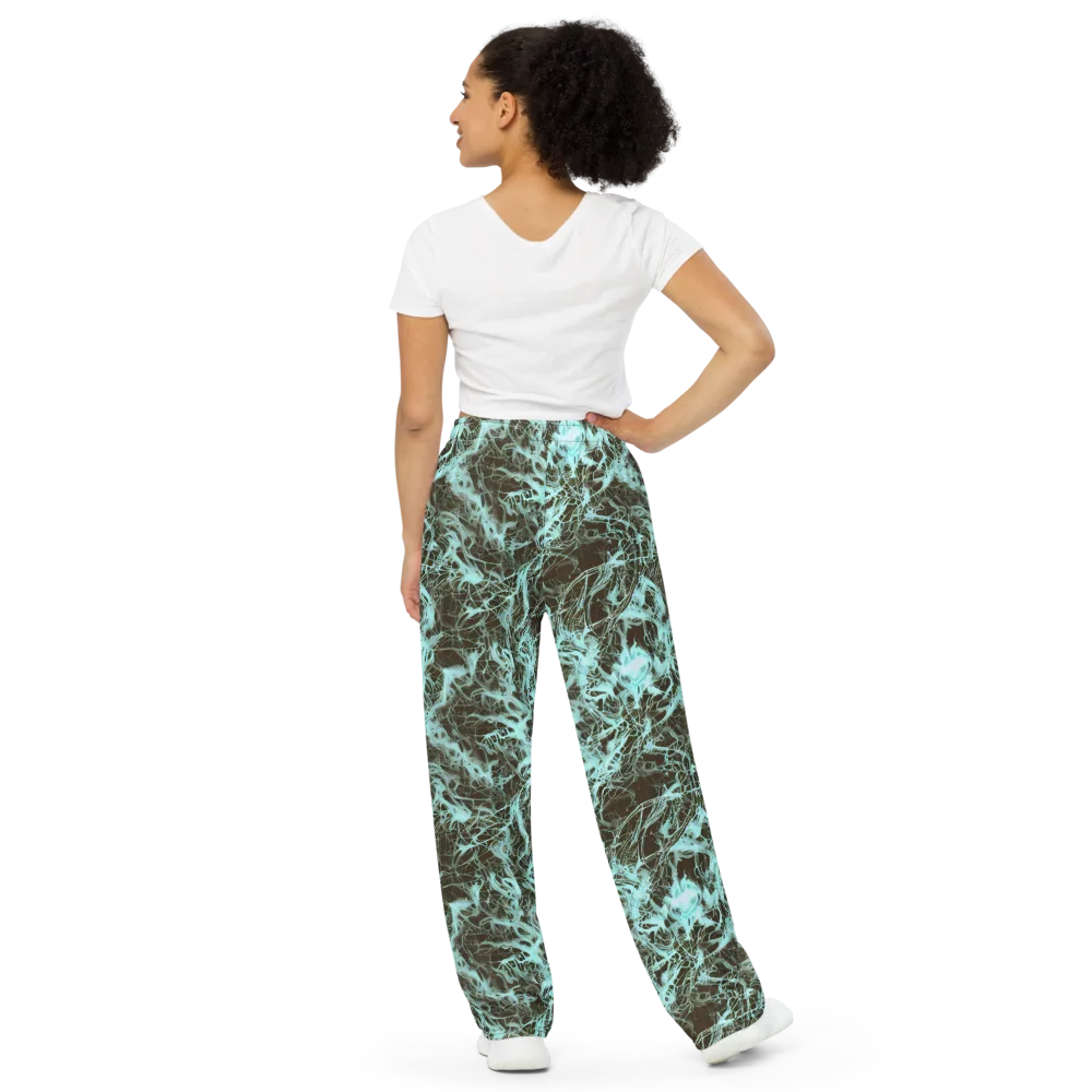 Aqua Vein on Wide-Leg Pants — Back