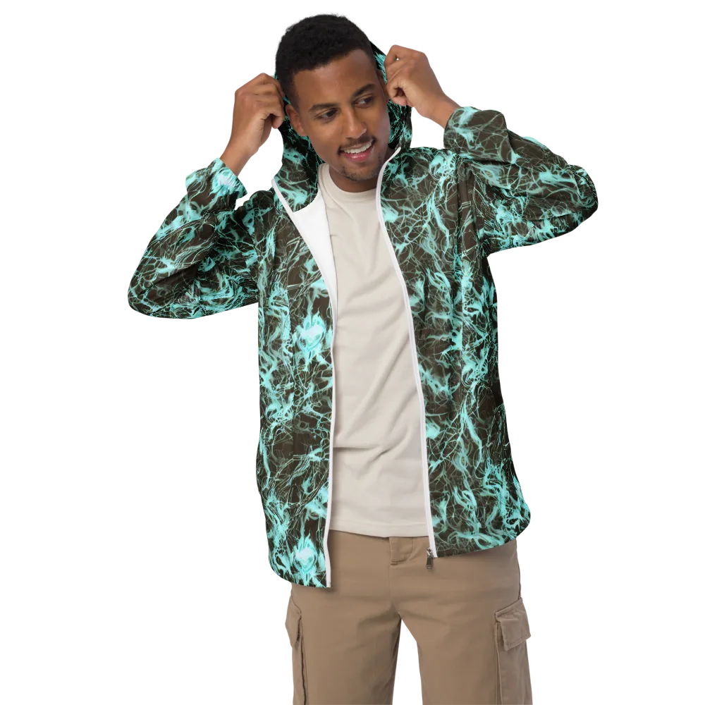 Aqua Vein on Men's Windbreaker — Front