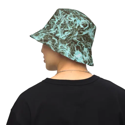 Aqua Vein on a Reversible Bucket Hat