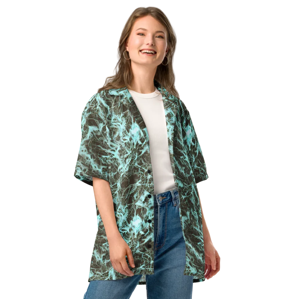 Aqua Vein on Button Shirt — Front