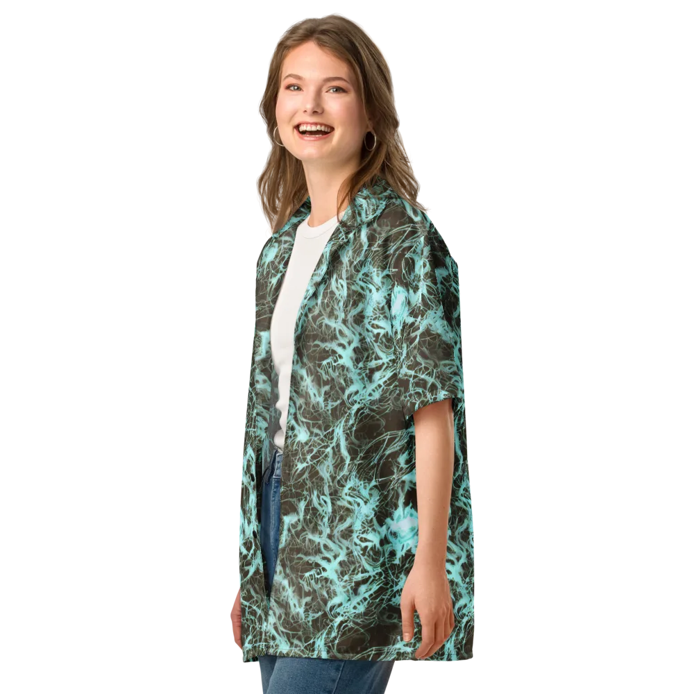 Aqua Vein on Button Shirt — Left Front