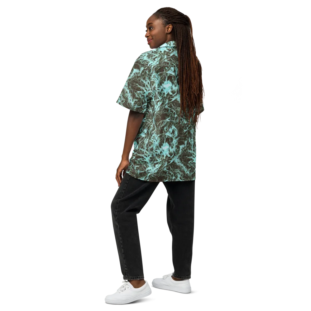 Aqua Vein on Button Shirt — Back