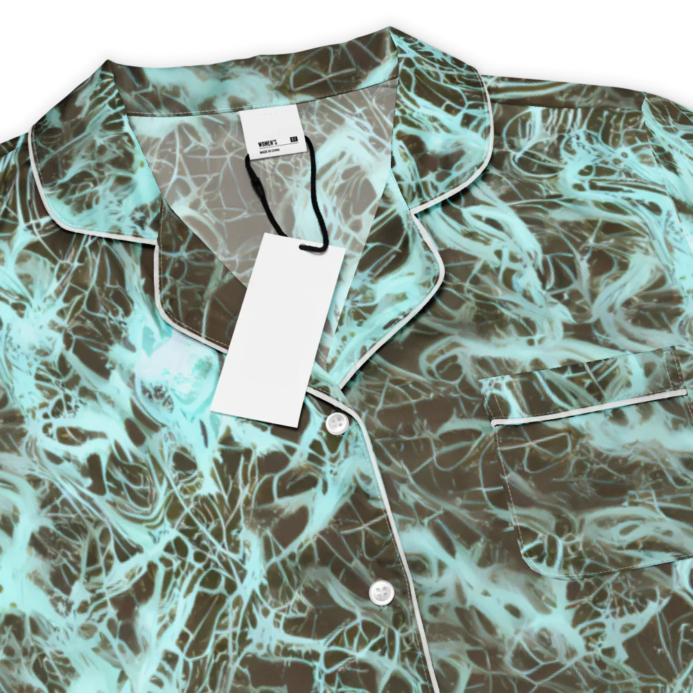 Aqua Vein on Women's Short Sleeve Pajama Top — Product details