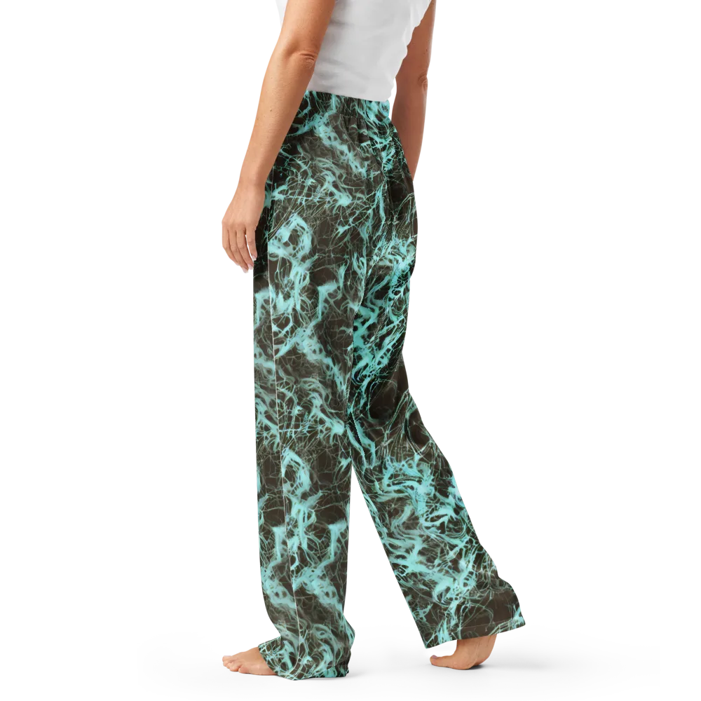 Aqua Vein on Women's Pajama Pants — Left