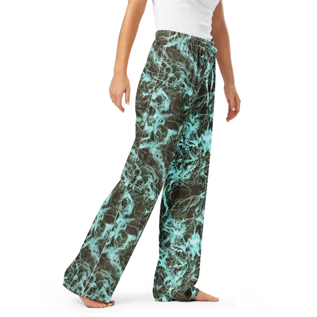 Aqua Vein on Women's Pajama Pants — Right Front