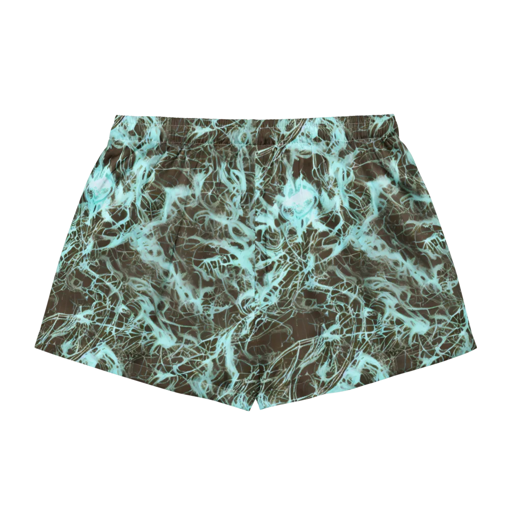 Aqua Vein on Women's Pajama Shorts — Back