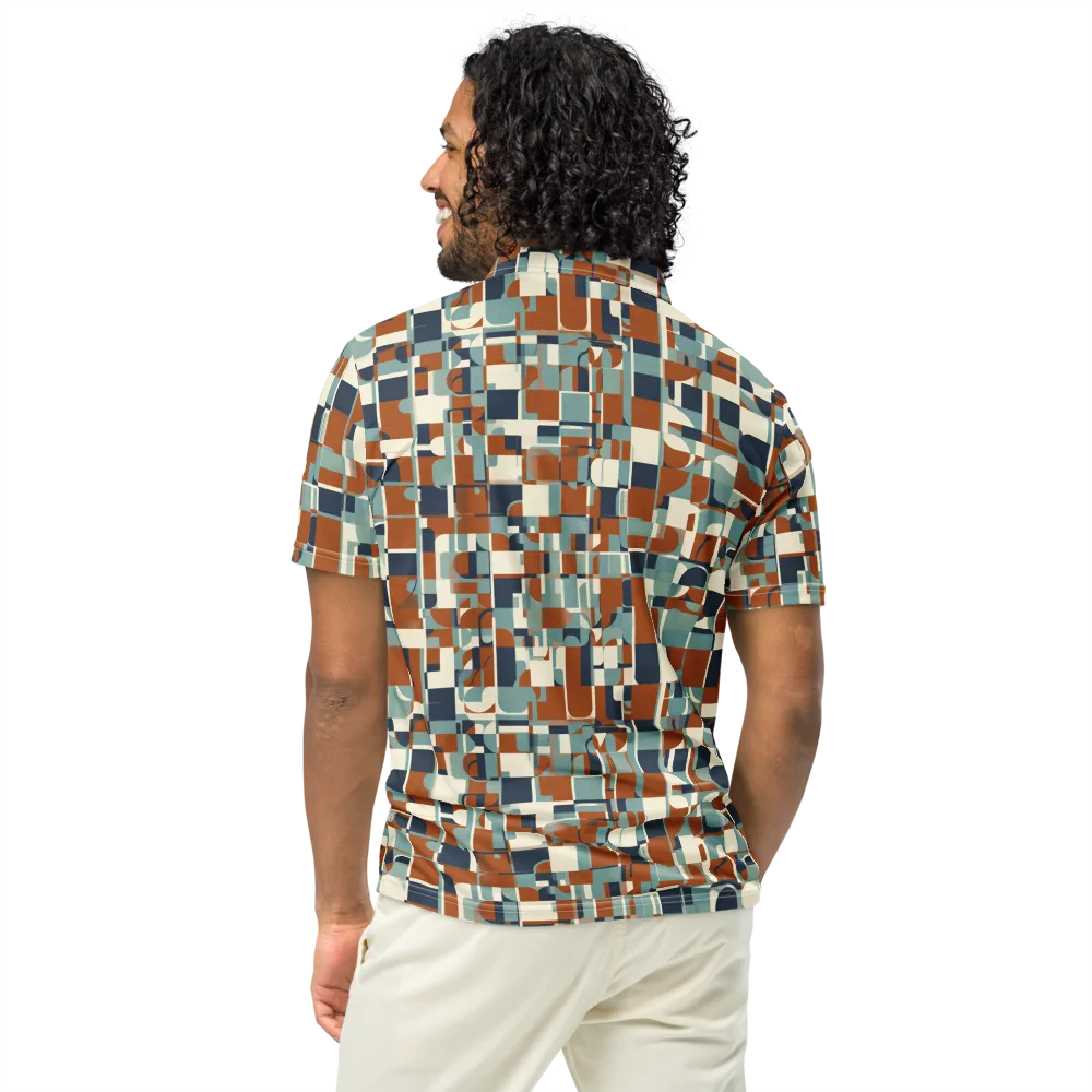 Rustwork Mosaic on Men's Slim Fit Polo Shirt — Back