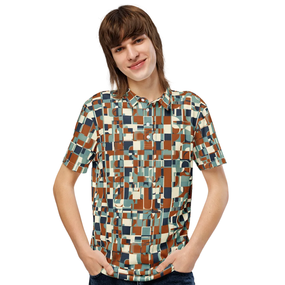 Rustwork Mosaic on Men's Slim Fit Polo Shirt — Front