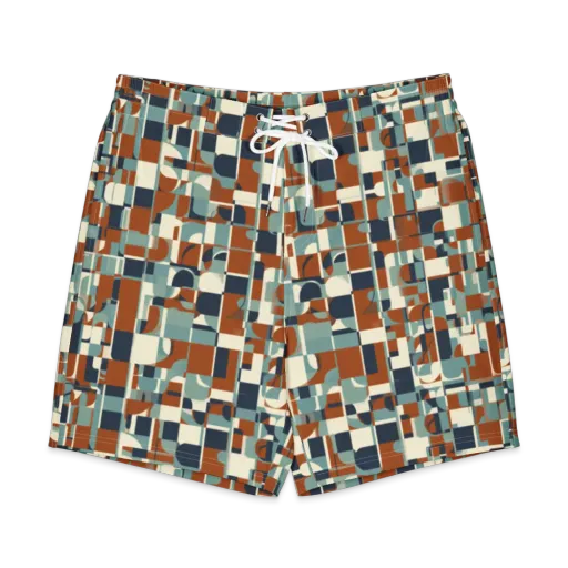 Rustwork Mosaic on a Men's Board Shorts