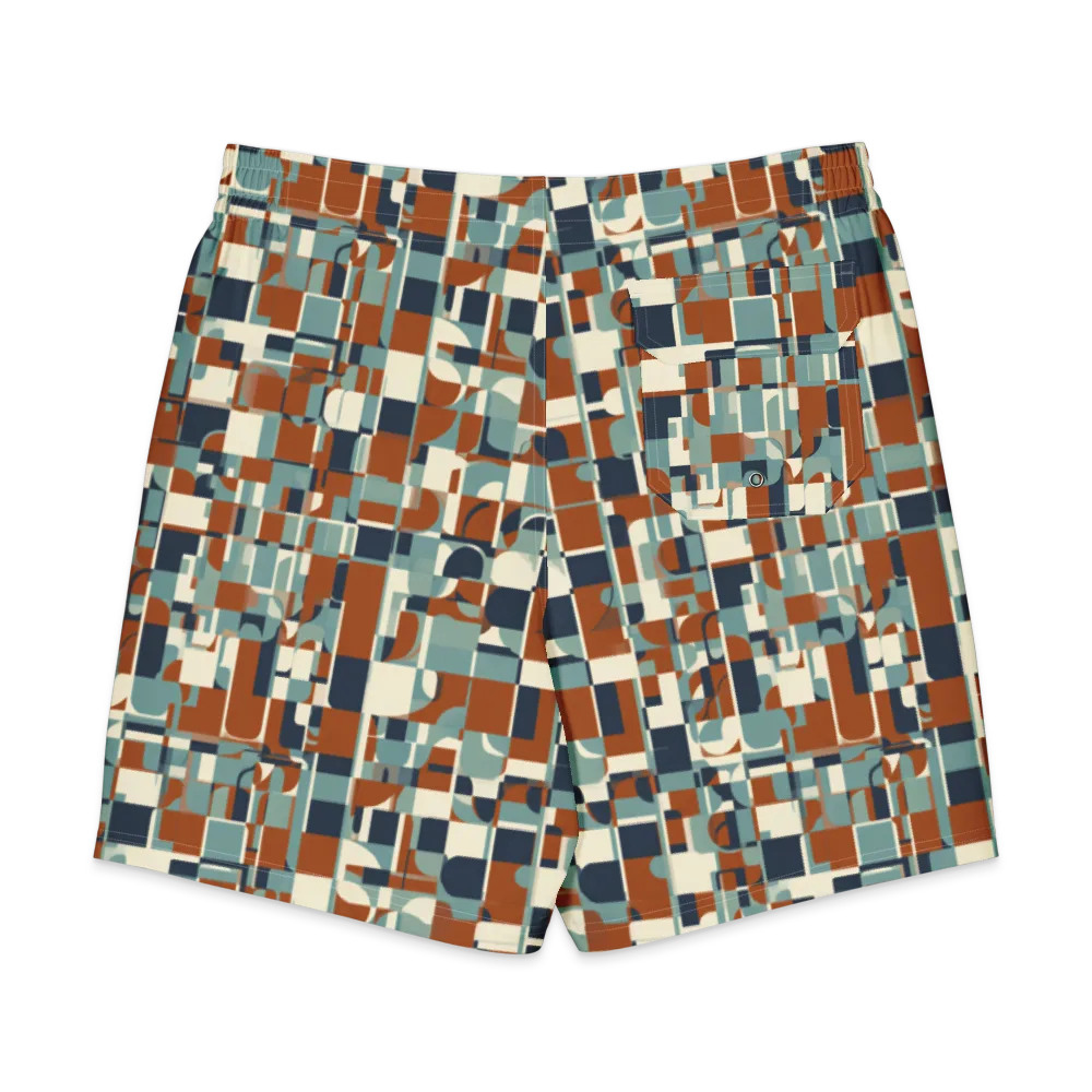 Rustwork Mosaic on Men's Board Shorts — Back