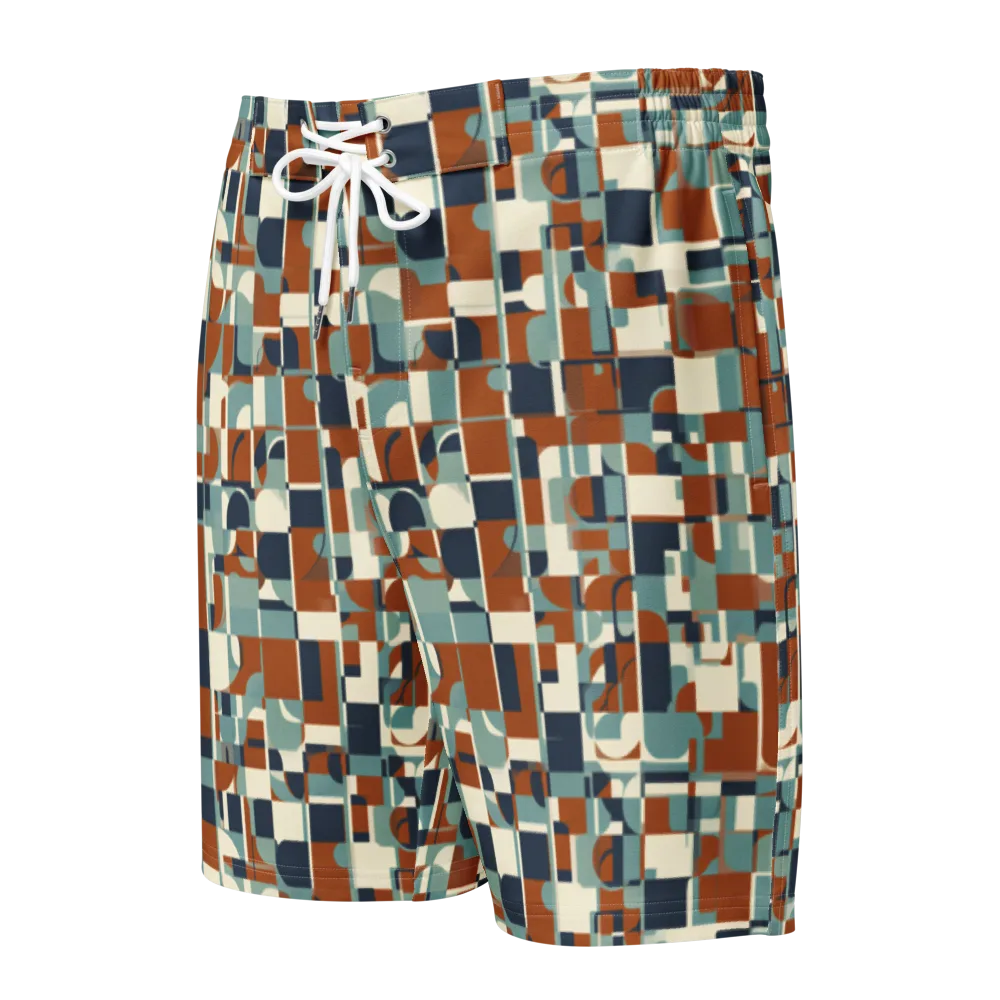 Rustwork Mosaic on Men's Board Shorts — Front