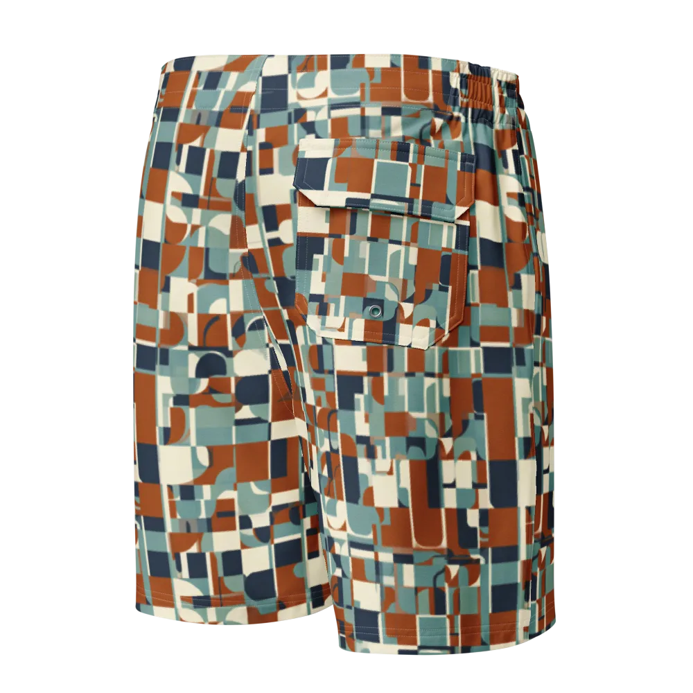 Rustwork Mosaic on Men's Board Shorts — Back