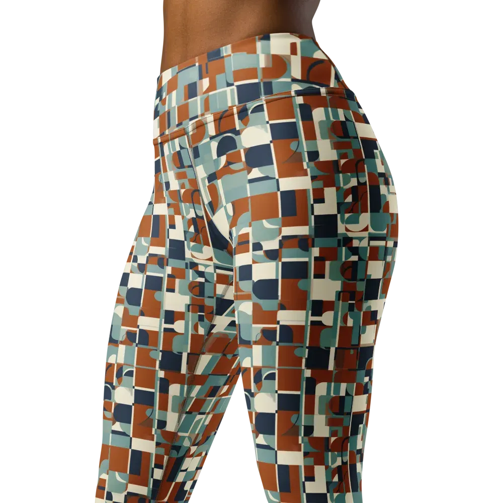 Rustwork Mosaic on Yoga Leggings — Left Front