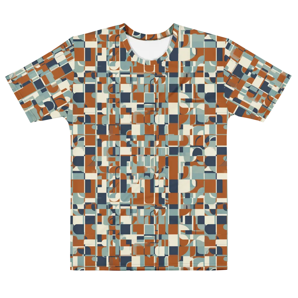 Rustwork Mosaic on Men's Cotton Crew Neck T-Shirt — Front