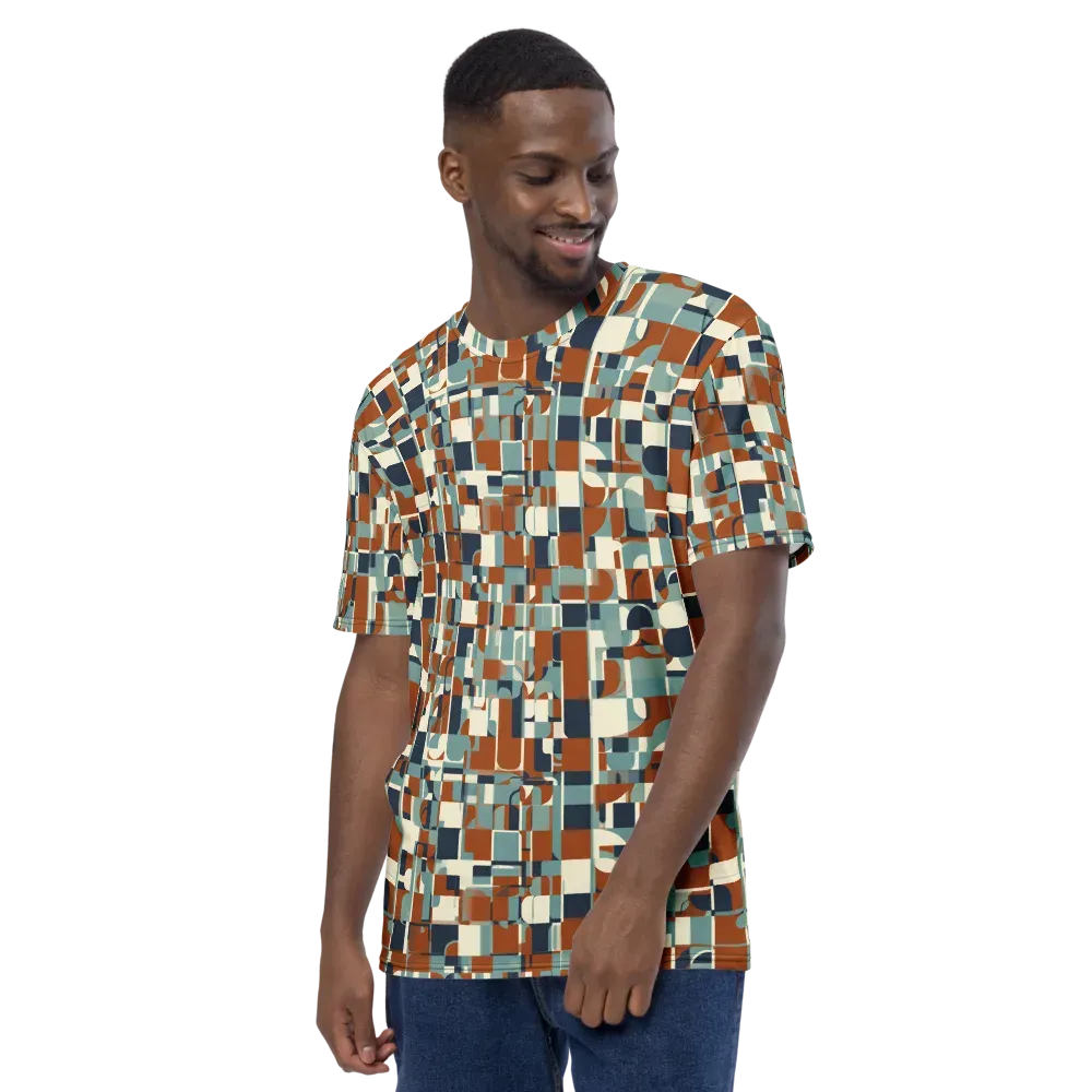 Rustwork Mosaic on Men's Crew Neck T-Shirt — Left