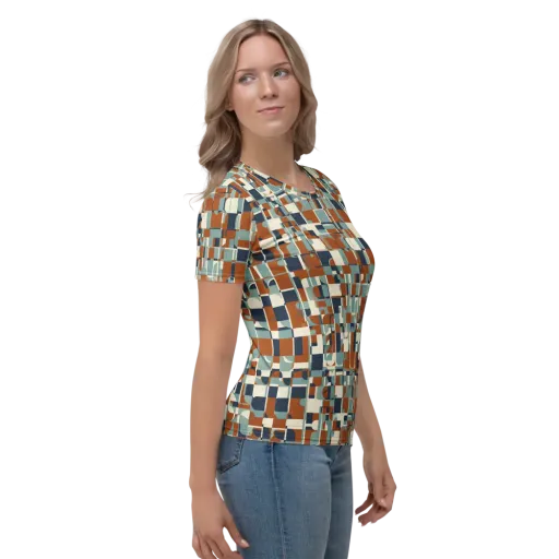 Rustwork Mosaic on a Women's Crew Neck T-Shirt