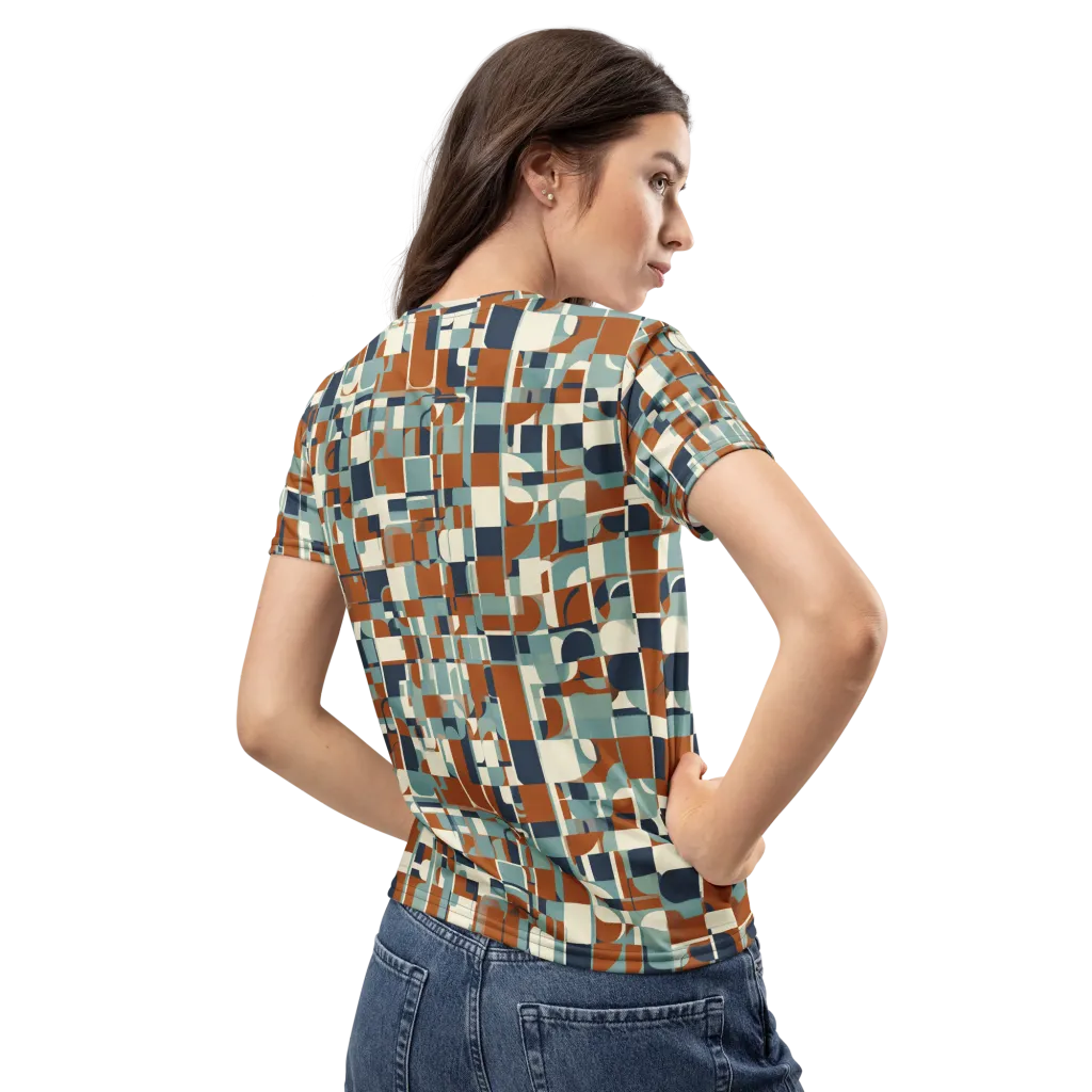 Rustwork Mosaic on Women's Crew Neck T-Shirt — Back