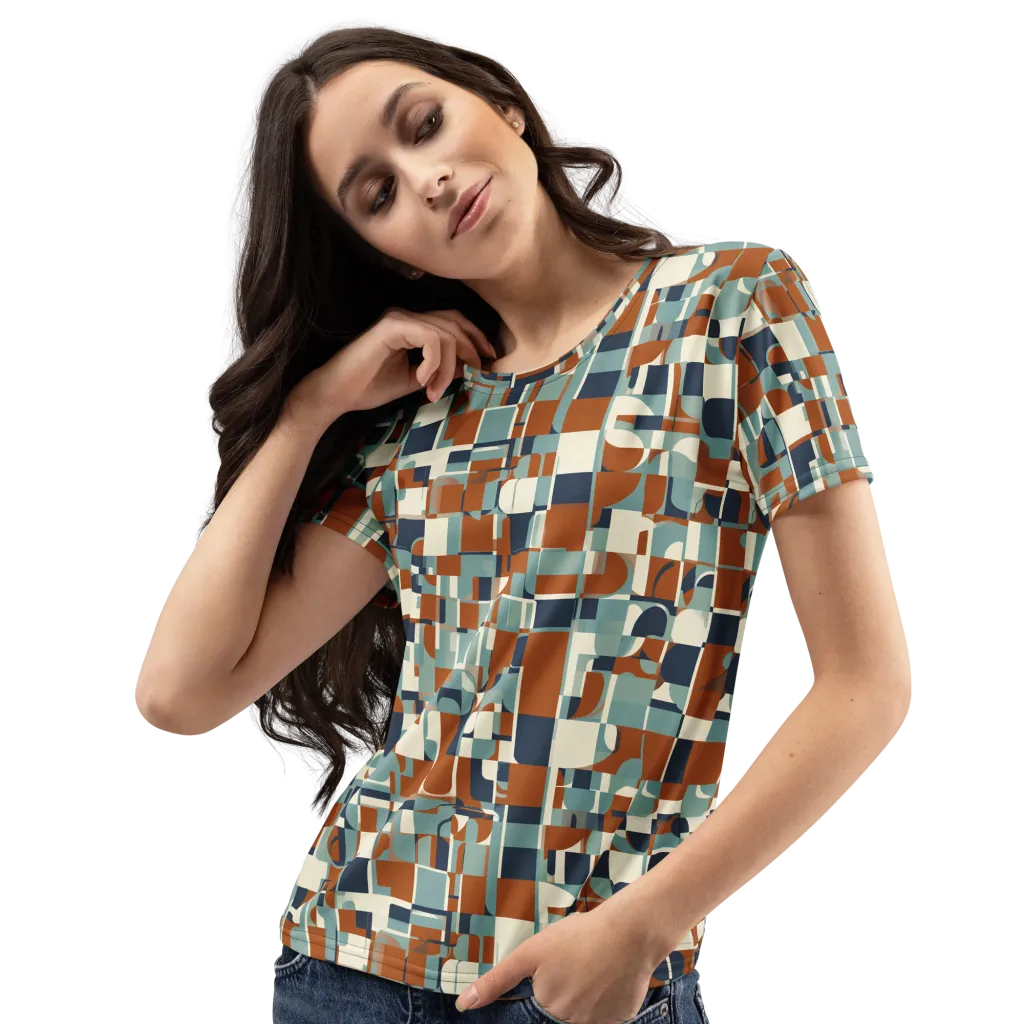 Rustwork Mosaic on Women's Crew Neck T-Shirt — Left Front