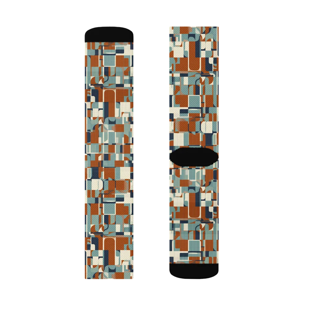 Rustwork Mosaic on Socks — Left Sock
